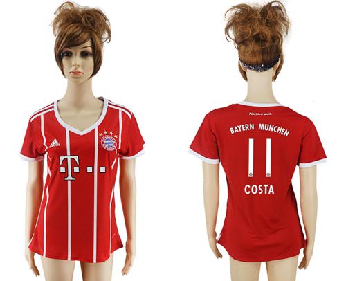 Women's Bayern Munchen #11 Costa Home Soccer Club Jersey